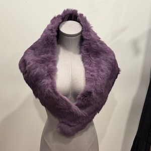 Plush Purple Rabbit Fur Stole